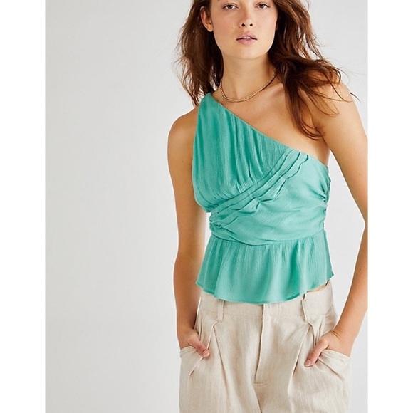 Free People Tops - Free People Teal One Should Ruffly Tank Top